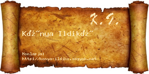 Kónya Ildikó névjegykártya
